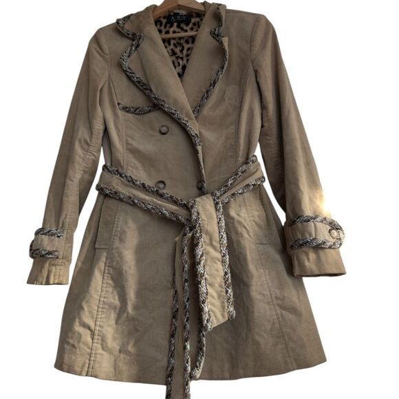 A.B.S.  Allen Schwartz micro Corduroy Unique Trench Size S - Picture 3 of 14